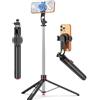 SelfieShow 177 cm Treppiede Magnetico per Selfie, Estensibile Selfie Stick Treppiede con Vite da 1/4 & Telecomando Magnetico Rotazione a 360° Cavalletto per Smartphone Compatibile con iPhone 16/15/14/Android