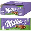 Milka Cioccolato al Latte con Nocciole Intere, Confezione da 17 x 95g, Barrette di Cioccolato