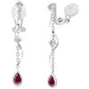 PHNIBIRD Orecchini Con Clip Senza Buco Donna Senza con Pietra Natale di Luglio Rubino Orecchini Pendenti Rossi Anallergici Eleganti Brillanti