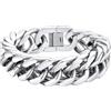 FaithHeart 17 MM Bracciale Uomo Acciaio Bracciale Collezione Minimalista Unisex Taglio a Diamante Larghezza 12 cm Catena Cubana Solida Lunghezza 19/21/23 cm Antiallergico