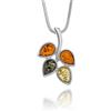 Copal Collana In Ambra Con Ciondolo A Foglia In Argento Sterling Produzione Sostenibile