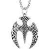COOLSTEELANDBEYOND Collana Ascia da Battaglia Vichinga per Uomo, Pendente a Doppia Lama con Nodo Celtico, Gioiello Guerriero Norreno