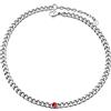 PROSTEEL Collana Chunky Donna Acciaio Girocollo Choker Donna Collana Acciaio Donna Girocollo con Rubino Luglio