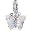 NINGAN Ciondolo a forma di farfalla in argento 925 Bracciale da donna con ciondolo e collana scintillante