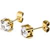 Purelei® Pristine - Orecchini senza tempo con zirconi 6 mm in oro, argento e oro rosa, Normal, Acciaio inossidabile, Abalone