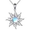 YAFEINI Collana da donna con sole e luna, in argento Sterling 925, opale celtico, con ciondolo a forma di luna e sole, idea regalo, 1,16 x 0,82 Zoll, Argento sterling, Pietra di luna