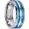 SOXEMAN Anello in tungsteno largo 8 mm con accenti di colore vivace. Gioielli alla moda per uomini e donne, perfetti da indossare tutti i giorni e occasioni speciali, regalo per compleanni,