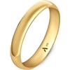 Amberta Allure Fede Nuziale in Oro Giallo 9Ct Unisex: Spessore 3.5 mm - Misura 25