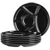 MÄSER Set di piatti da fonduta per 6 persone, piatto per fonduta, festa, barbecue, con pratici scomparti versatili, senza tempo, porcellana, nero, 21,5