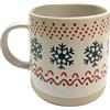 Puckator Tazza Natalizia in Grès Porcellanato - Fiocco di Neve - Regalo di Natale per Uomo o Donna