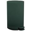 MSV - Osaki Cosmetic Bin - 3 Litri - Coperchio - Pattumiera a pedale per WC e bagni - Compatta - Spazio ridotto - con contenitore interno rimovibile - Verde scuro