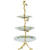 Elegance 70033 Golden Vine Hammered 3 Tier Server, Oro