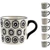H&H 8067462 Tazza Tè Vhera, Stoneware, Multicolore, Cc 220