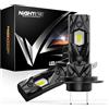 NIGHTEYE Lampadina LED H7 18000LM - 1:1 Mini Design, 60W H7 LED bianco freddo 6500K, Lampada Sostituzione per Alogena, no ventilatore, Plug and Play, Impermeabilità IP68, Confezione da 2
