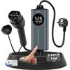GONEO Cavo Ricarica Auto elettrica Tipo 2 3,68kw Schuko 16A monofase 15M | Protezione CA 30mA + CC 6mA,sensore di Temperatura e rilevamento Terra | Tempo e Corrente Regolabili,Caricatore Domestico VE