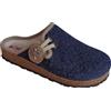 TIROL | Pantofole donna | suola sughero, tomaia lana Merino | Zeppa 3CM, chiusura a strappo, punta chiusa | Comfort e calore per piedi - JEANS 41