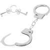 LOMIMOS Manette per bambini, in metallo argentato con chiave, per Halloween, Carnevale per giochi di polizia, feste