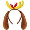 YUYWWAN Cerchietto Renna con Orecchie di Cane, Cerchietto Renne, Orecchie di Cane Peluche, Cerchietti Natalizi, Costume Cervo per Donne, Ragazze e Bambini, Natale, Halloween, Cosplay, Costumi (A)