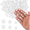 Lyreh 210pz Mini Fiocchi Neve Resina, 3 Misure Fiocchi Neve Miniatura Invernali Glitterati Piccoli Ornamenti per Fai da Te Albero Natale Micro Paesaggio Decorazioni e Forniture per Feste (Bianco)