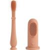Vicloon Spazzolini Neonati in Silicone, 2 Pezzi Set de Spazzolino Neonato, Spazzolino da Dito e Spazzolini Pulizia Lingua, con Custodia, Morbido e Sicuroper, per 6-18 Mesi Bambini, Rosa