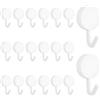 MOROBOR Ganci autoadesivi, 20 ganci in plastica resistente, da parete, per chiavi e calze, per casa, cucina, bagno, ufficio, porta (bianco