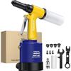 JUSTOOL Rivettatrice Pneumatica - 1408KG/3097LBF Tirando Rivettatrice ad Aria Kit Rivettatrice Pneumatica per Rivetti 4 Taglie da 2,4 mm 3,2 mm 4,0 mm 4,8 mm per Fabbricazione Decorazione Macchine