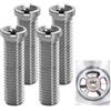YueJieSelected 4 lavelli a vite cava, vite cava per valvole a cestello, M12 x 45 mm, in acciaio inox, vite cava da 45 mm, adatti per lavelli da cucina, lavelli a cestello, accessori per lavello, argentati