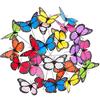 Relaxdays Farfalle Deco da Giardino, Set da 36 Farfalline, Decorazione, Outdoor & Indoor, Asta in Metallo, colorate