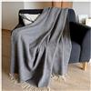 LINEN & COTTON Plaid, Copriletto, Coperta STONEWOLD - Grigio, 140x200 cm | 100% Lana Merinos, Design a spina di pesce, Adatto per letto e divano, Singolo / Matrimoniale, Classico e Senza Tempo