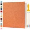 Semfalbuums Album Fotografico Autoadesivo 33x32 CM in Lino Album Portafoto Personalizzabile Scrapbook Photo Album Fotolibro Ricordi Nascita Matrimonio Journal Travel Guest Book, 120 Pagine Arancia