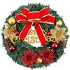 LATERN 30CM Ghirlanda di Natale, Ghirlanda di Pino di Natale Artificiale con Fiocco Fiore Glitterato Bacca Rossa Palla per Natale Porta Parete Camino Finestra Albero di Natale Decorazione