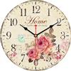 VIKMARI Orologio da Parete a Fiori 30 cm Senza Ticking a Pila con Numeri Arabi Rotondo Stile Fiori Orologi Vintage Decorativi da Appendini per Parete Domestica