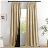 PONY DANCE 100% Tenda Oscurante Camera da Letto 2 Pezzi L 140 x A 260 cm Tende Termiche Isolanti per Interni Curtains per Soggiorno Moderne con Fettuccia, Beige