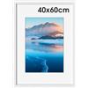DTXDTech Cornice per foto in legno bianco - 40 x 60 cm - Formato DIN 40 x 60 cm - 40 x 60 cm - Montaggio a parete - 40x60 - Per stampa - Decorazione per camera da letto e soggiorno