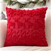 Artscope 1 Pezzi Natalizio Federe in Lana Corta Velluto Copricuscini Morbido Decorativo Fodere per Cuscino Lusso Stile per Divano Camera da Letto Fiocchi di Neve e Cervo Rosso 60x60 cm