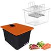 Kensbro Contenitori Sottovuoto, Sous Vide Contenitore con Coperchio, Copertura Isolante e Rack per Sous Vide Stick Garer Diverse Marche, Contenitore Trasparente Multifunzionale (senza BPA)