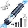 Minthouz Aspirapolvere per auto senza fili, potente, 17000Pa, 3 in 1, portatile, ricaricabile, 120 W, con soffiatore e luce, aspirapolvere manuale portatile per auto/casa/tastiera (blu)