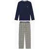 Emporio Armani Pigiama Lungo Uomo Tinto in Filo Blu L, Blu, L