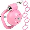 BDSMJOY Chastity cage con 4 cock rings et Dilatatore uretrale cavo, Gabbia per il pene per una facile minzione, Male uomo pene Cock cage Sex Toys per Prevenire L'erezione (Rosa)
