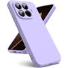 Oududianzi - Cover Compatibile con Xiaomi 15T Pro 5G [Cover in Silicone Liquido] [Interno in Microfibra] Gomma Gel di Silicone Liquido Antiurto Custodia - Viola Chiaro