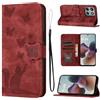 LSPCASA Custodia con Motorola Moto G56 6.72 pollice Premium Pelle PU Flip Protettiva Cover Con Slot Per Schede e Funzione Supporto Custodia Cover Portafoglio con Motorola Moto G56 Rosso