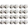 deleyCON 24 Pezzi CAT 7 Accoppiamento Keystone Metallo 2x RJ45 Jack Connettore per RJ45 Patch Cable 600 MHz 10 Gbps LAN DSL Ethernet e Utilizzabile Come Keystone - Argento