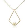 Clearine 925 Argento 14K Oro Placcato Porta Anelli Collana Geometrica Lettera M Matrimonio/Ingegneria/Compleanno/Valentine's dayNatale/Madre Regalo Gioielli per Donne