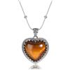 JSDDE Collana Vintage con Ciondolo a Forma di Cuore in Pietra Naturale per Donna, Ragazza, Collana Cuore d'Amore in Pietra e Cristallo con Chaton Antico, Catena di Perle in Acciaio, Gioielli Rétro per