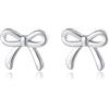 SLUYNZ Solid 925 Argento Sterling Piccolo Fiocco Orecchini Stud per Le Donne Teen Ragazze Bowknot post Orecchini Stud