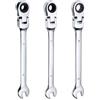 QUARKZMAN Set di 3 Chiavi a Cricchetto Flessibili 6/7/8mm Testa Girevole a 180° Chiavi a Cricchetto Metriche Combinazione 72 Denti Acciaio al Cromo Vanadio Estremità Aperta per Dadi Bulloni