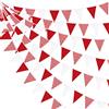 pinkblume Pink Blume 10 m,32 Ft rosso bianco plaid decorazioni per feste gagliardette ghirlanda a quadretti rossi, bandiere in tessuto a triangolo per Natale, matrimonio, festa festival, decorazione