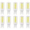 Jiotouhu Lampadina LED G9, luce bianca fredda, 6000 K, 5 W, ricambio per lampadine alogene da 30 W, 40 W, 50 W, 700 lumen, G9, non dimmerabile, senza sfarfallio, angolo di diffusione di 360°, AC
