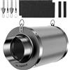 HG Power Filtro a Carbone Attivo 150mm - Carbone Attivo Vergine Australiano 38mm, Controllo degli odori per Grow Box, idroponica & Ventilatore da Condotto, con 2 Pre-filtri, Diametro 150mm × 200mm