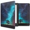 kwmobile Custodia eReader Compatibile con Kobo Aura H2O Edition 2 Cover - eBook Reader Flip Case - blu/grigio/nero - Natura e spazio